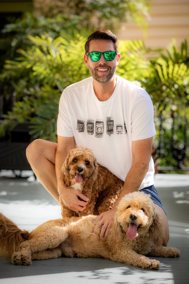 Bradley with his dogs