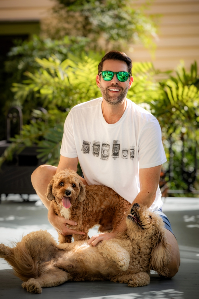 Pet Photographer with his dogs